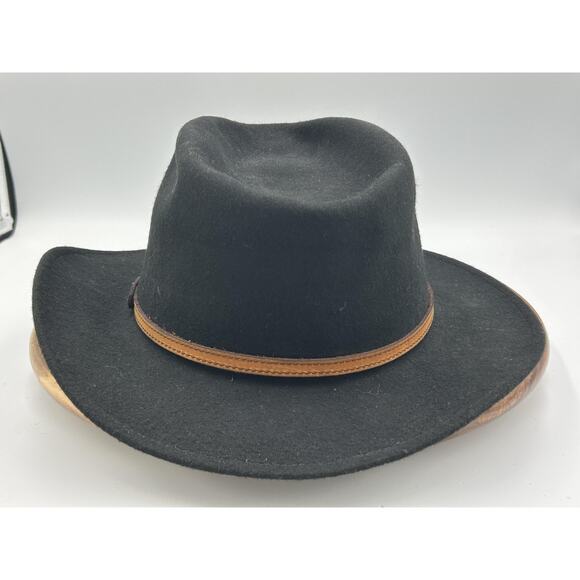 Stetson Hat Fedora Fitted Mens X-Large Black Snowden Wool Crushable Made USA - Picture 5 of 16